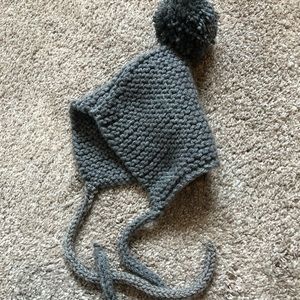 Knitted Pom Pom Baby Pixie Bonnet